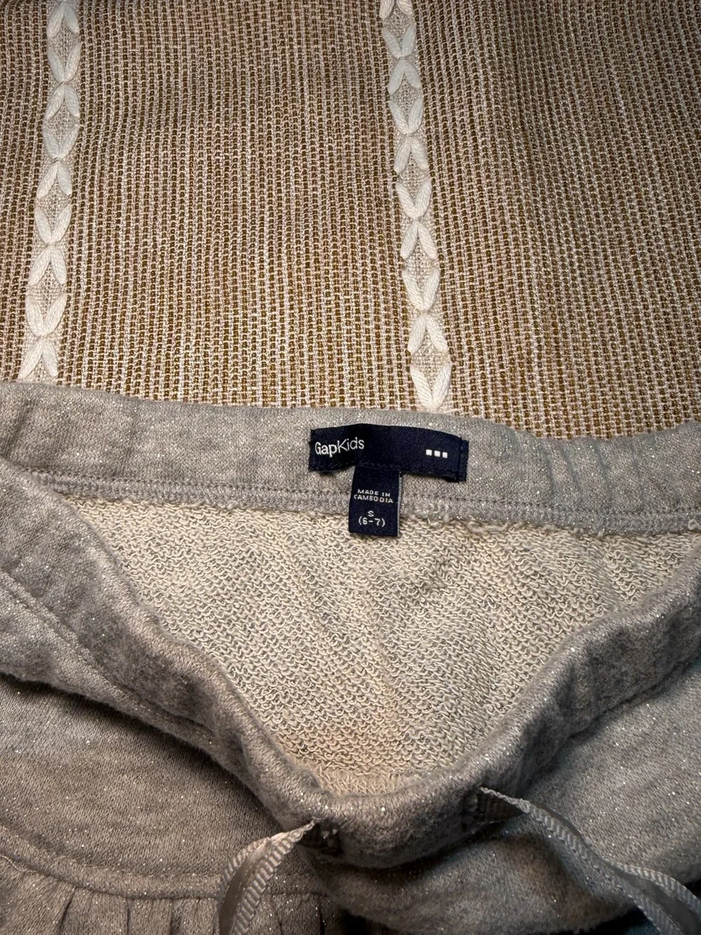 GAP Girls' Light Gray Pull-On Skort with Drawstring sparkles